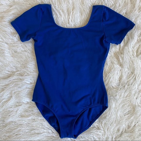 Bloch Royal Blue Short Sleeve Dance Leotard - Picture 1 of 8